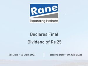 Rane Brake Linings Ltd Declares Final Dividend of Rs 25
