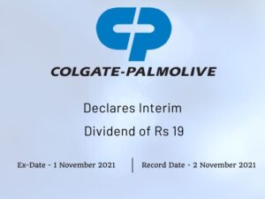 Colgate Palmolive Ltd Declares Rs 19 Interim Dividend for Q2FY22
