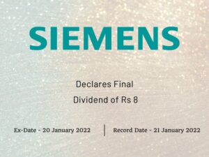 Siemens Ltd Declares Rs 8 Final Dividend