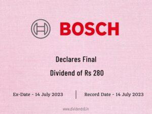 BOSCH Ltd Declares Rs 280 Final Dividend for FY 2022-23