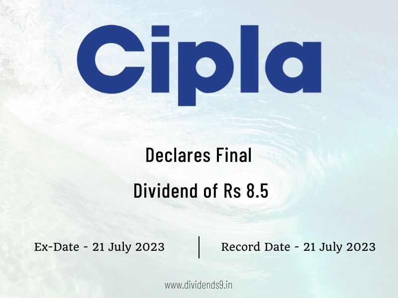 CIPLA Ltd Declares Rs 8.5 Final Dividend for FY 2022-23