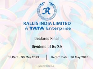 Rallis India Ltd Declares Rs 2.5 Final Dividend for FY 2022-23